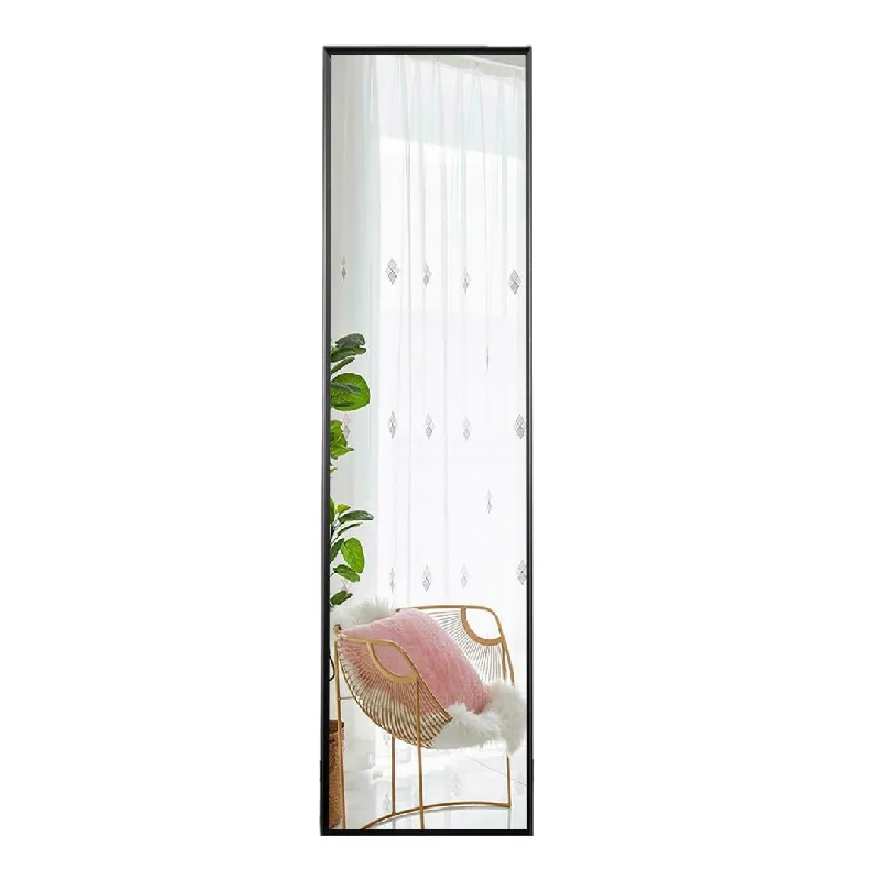 Long Full Length Standing Mirror - Black