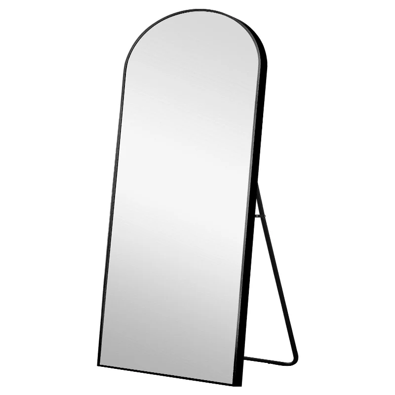 Petite Arched Full-Length Standing Mirror - Black