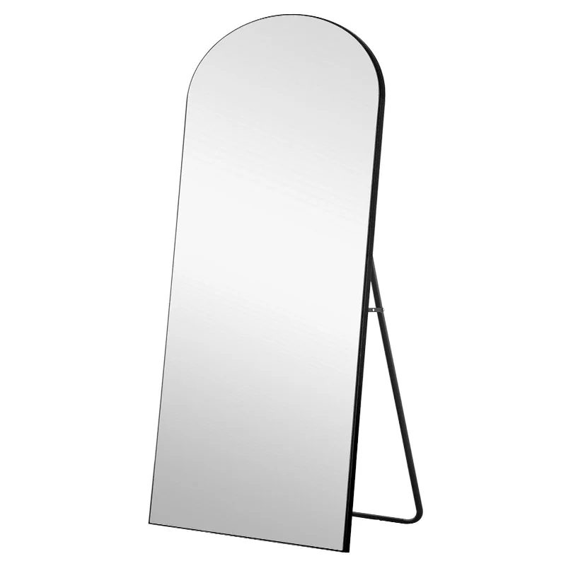 Petite Arched Wooden Mirror - Black