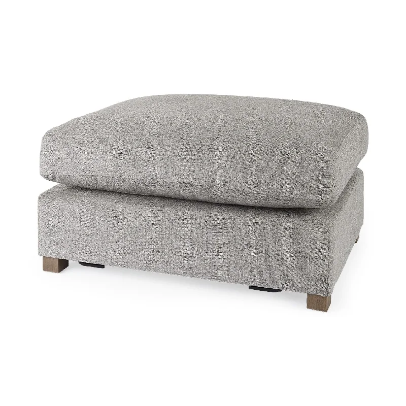 Polyester Cocktail Ottoman - Gray / Brown