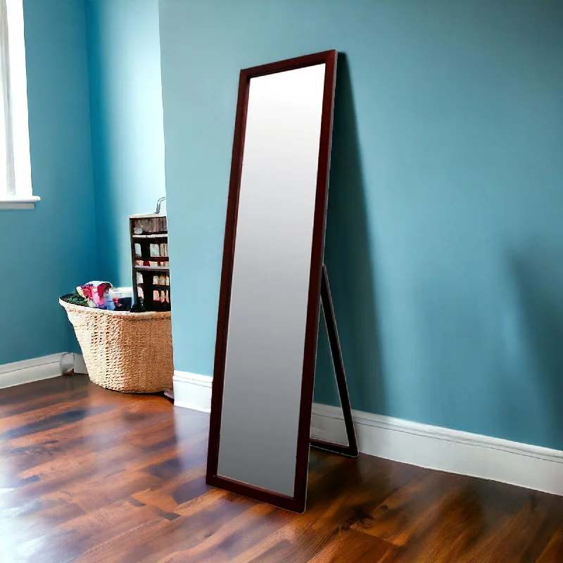 Rectangle Cheval Standing Mirror - Brown