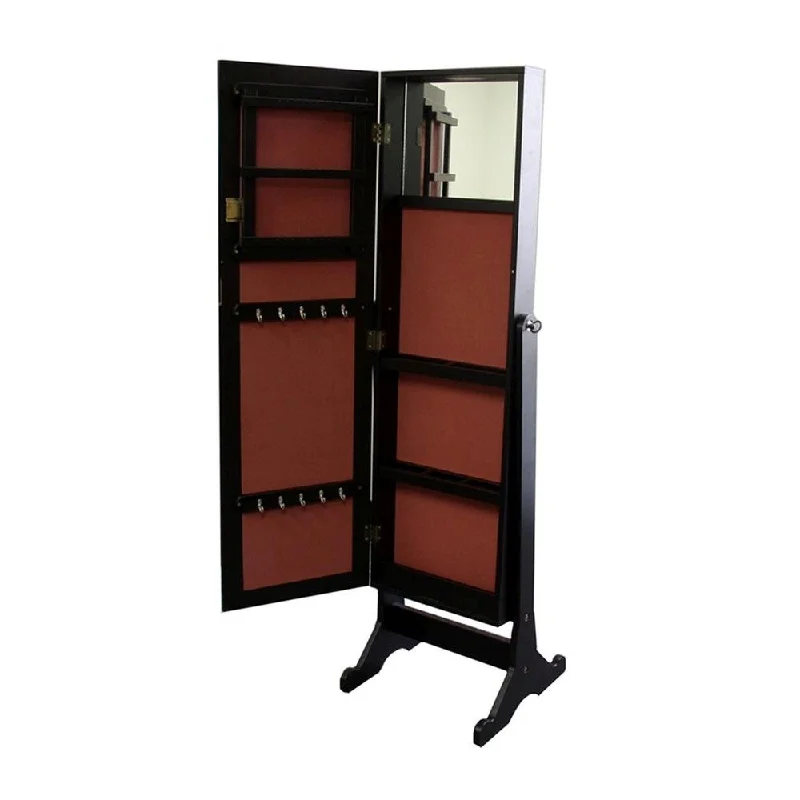 Rectangle Cheval Storage Standing Mirror - Brown