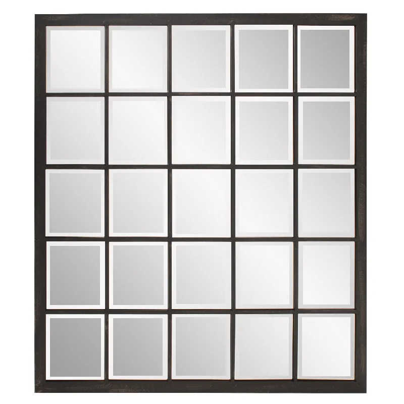 Rectangular Mirror With Beveled Edge - Antique Black