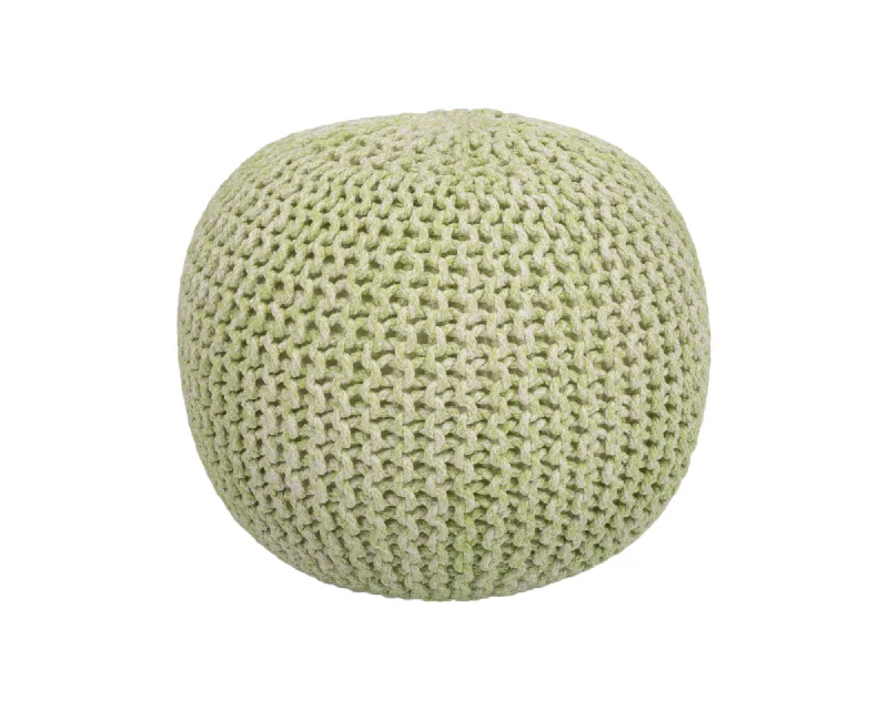 Round Pouf Ottoman - Green