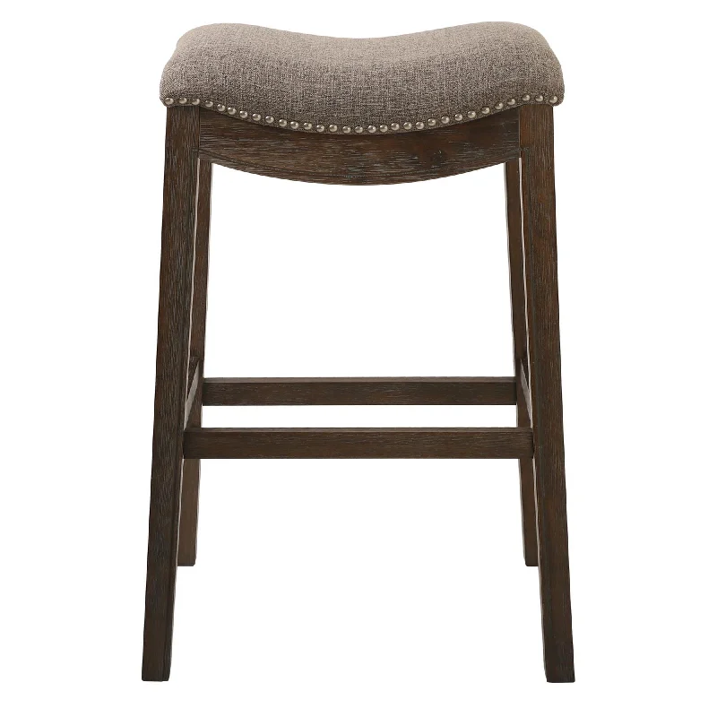 Solid Wood Backless Bar Height Bar Chair - Taupe / Brown