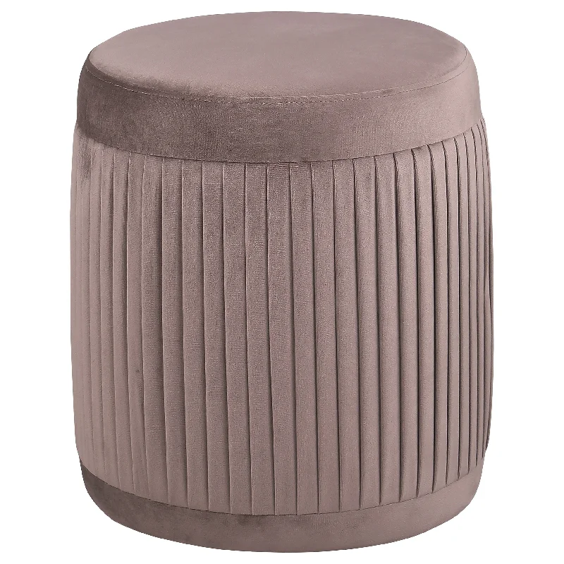 Tovar - Round Upholstered Ottoman - Mauve