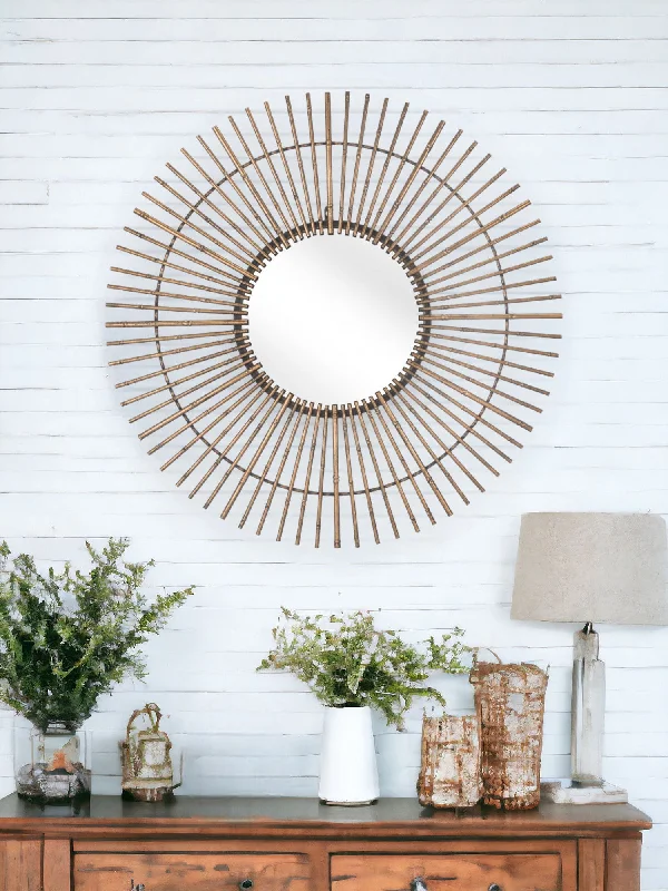 Tribal Round Mirror - Gold