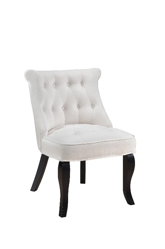 Velvet Tufted Accent Chair - Beige