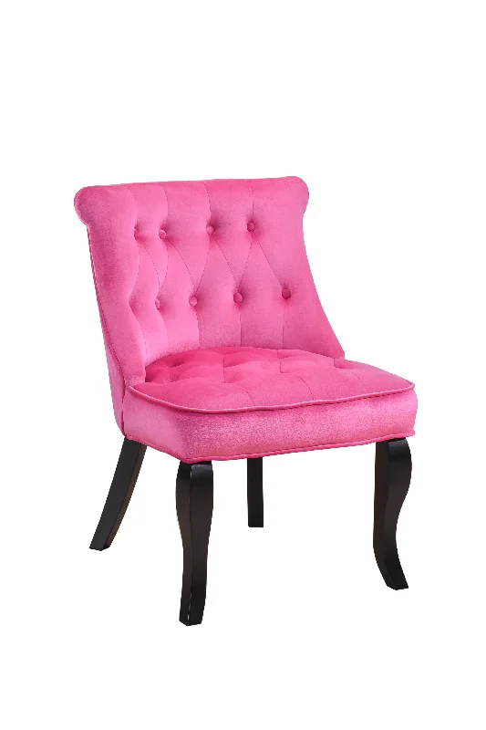 Velvet Tufted Accent Chair - Pink