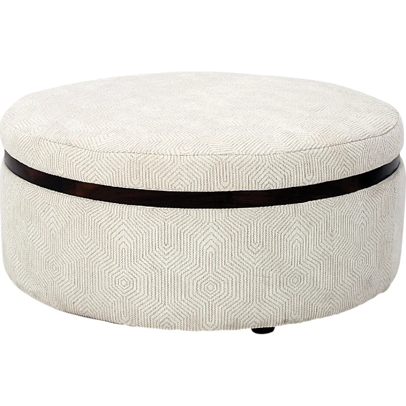 Bell Storage Ottoman - Rizzo Almond