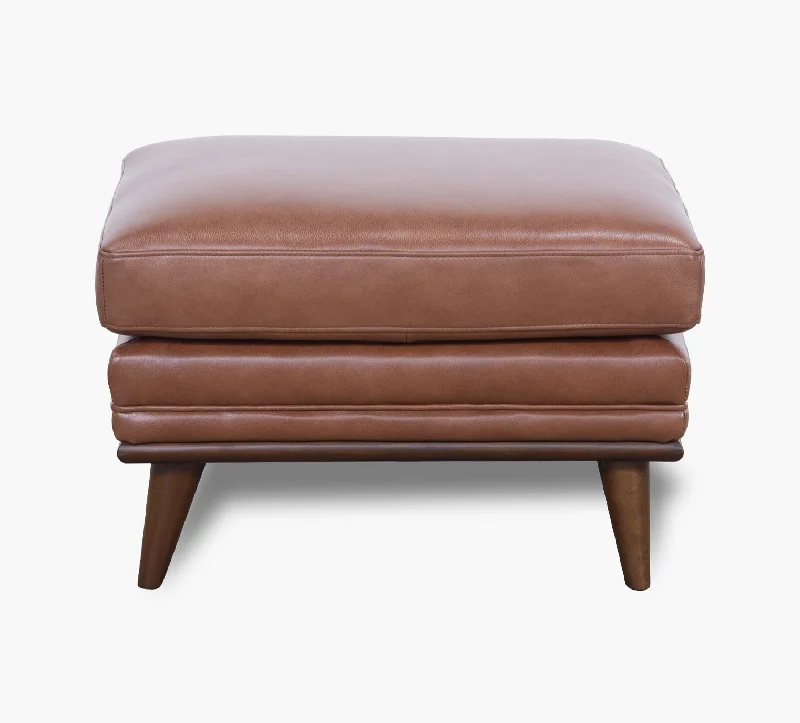 Emmitt Saddle Leather Ottoman