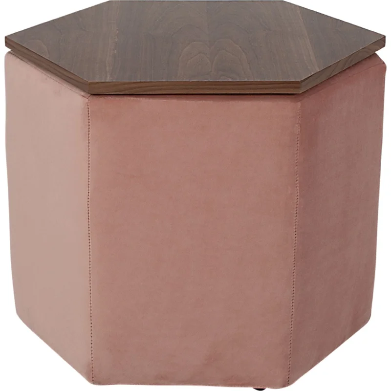 Haxel Storage Ottoman - Royale Blush