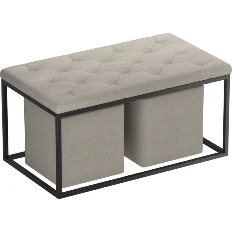 Knox Accent Ottoman - Grey