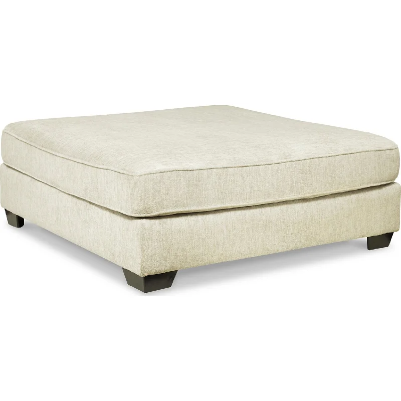 Rawcliffe Oversized Accent Ottoman - Parchment