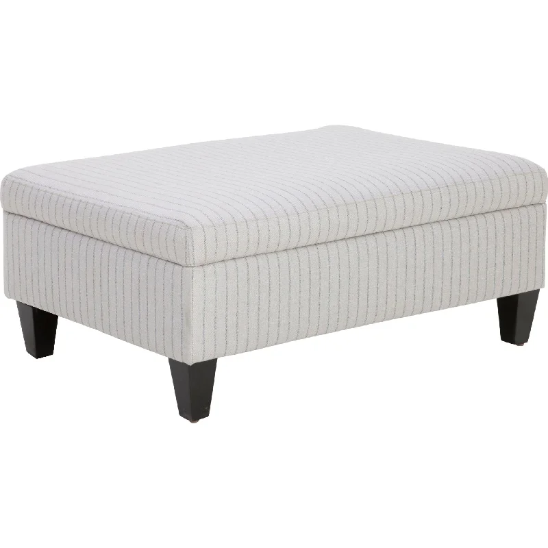 Rectangle Storage Ottoman - Silver