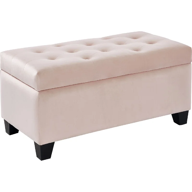 Sally Storage Ottoman - Blush Pink