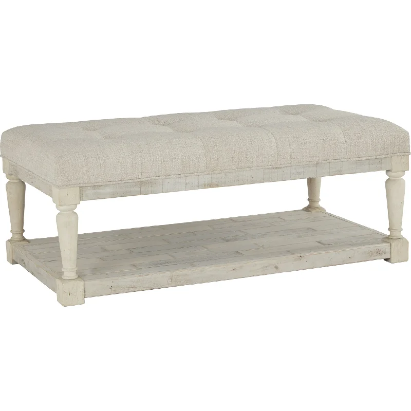 Shawnalore Upholstered Ottoman Table - Whitewash